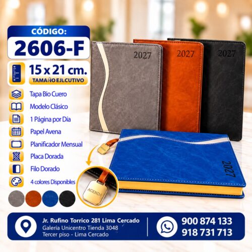 COD. 2606-F  ( Tamaño 15x21cm.) AGENDA IMPORTADA