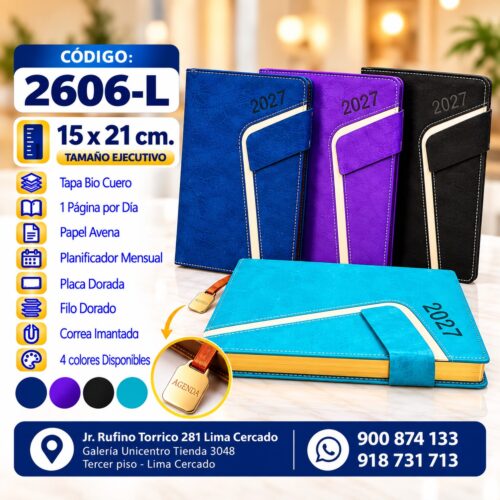 COD. 2606-L  (Tamaño 15x21cm. ) AGENDAS IMPORTADAS 2027